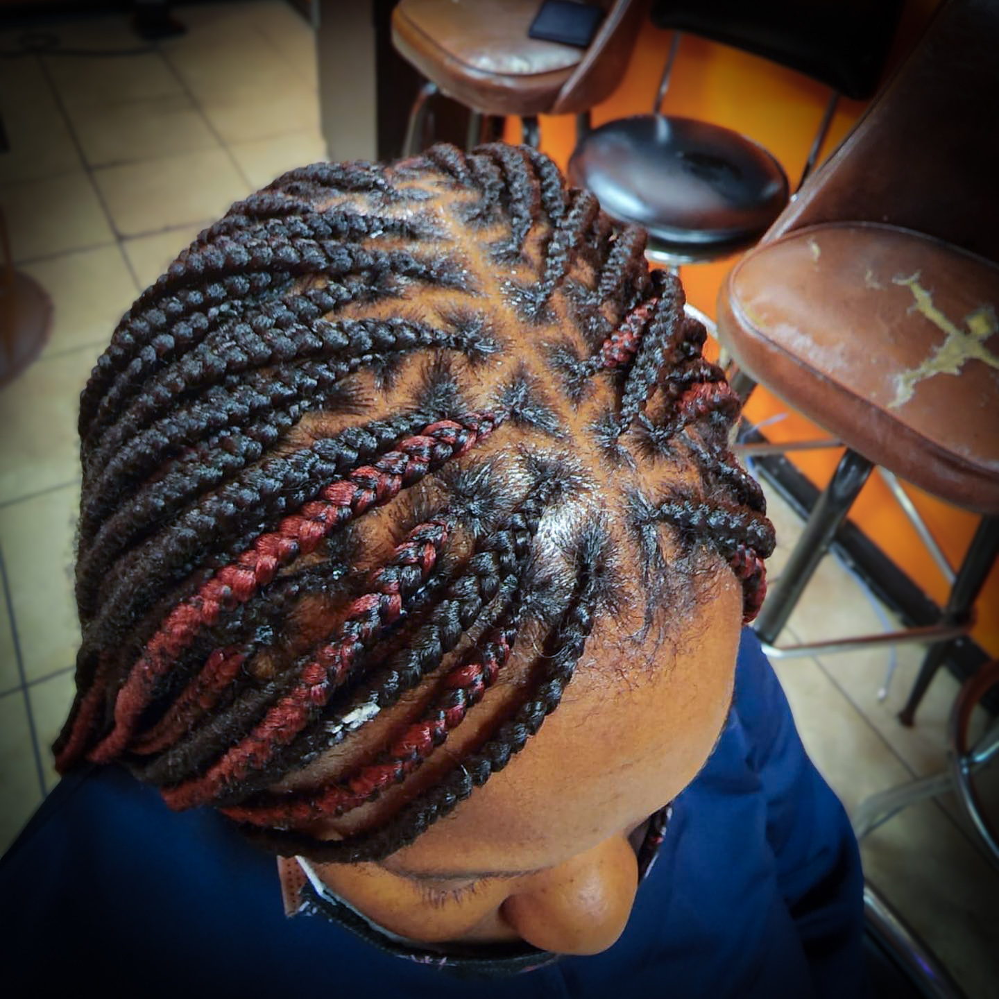 Precision Cornrows with Accent
