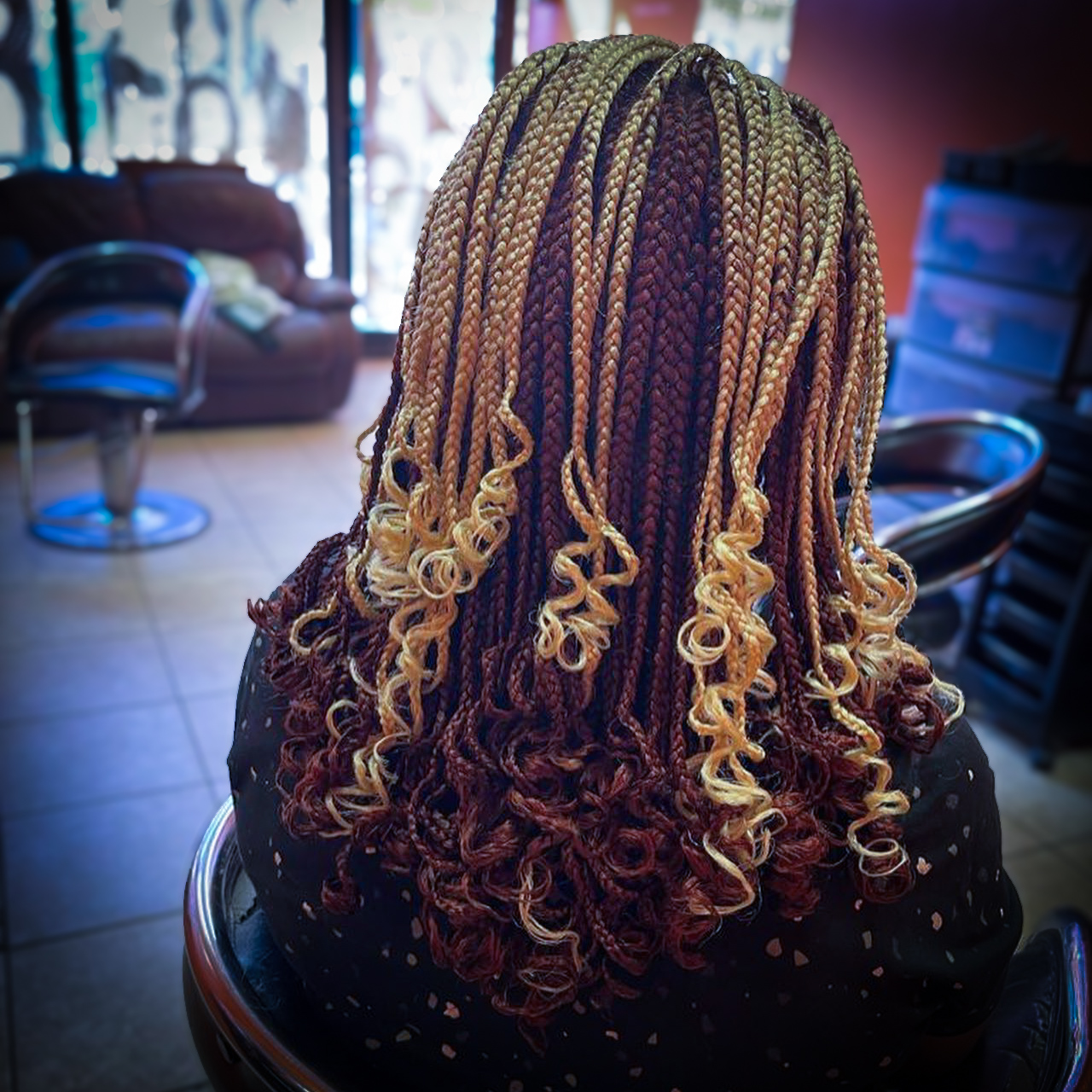 Two-Tone Braids with Curls